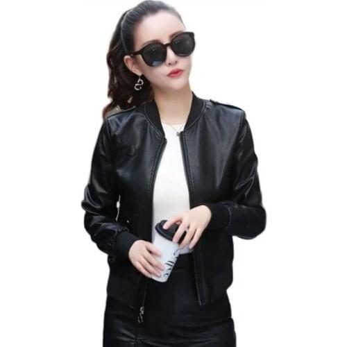 High Quality Women Embroidered Sequin Casual PU Leather Jacket and Coat 20 Autumn Winter New Short Plus Velvet Leather Clothing