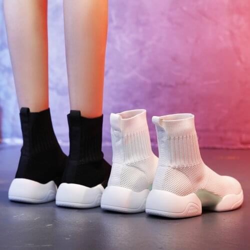 Stretch Socks Shoes Women 2021 Spring New Ins Korean Version Of Leisure Sports Shoes Flying Knit Socks Boots