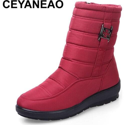 CEYANEAOSnow Boots 2019 Women Winter Boots Mother Shoes Antiskid Waterproof Flexible Women Fashion Casual Boots Plus SizeE1402