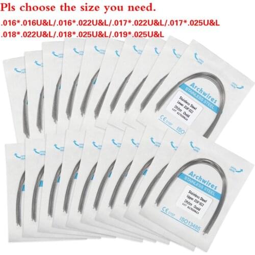 10 Packs Dental Orthodontic Teeth Stainless Steel-Rectangular Arch Wire Orthodo Ovoid Form U/L
