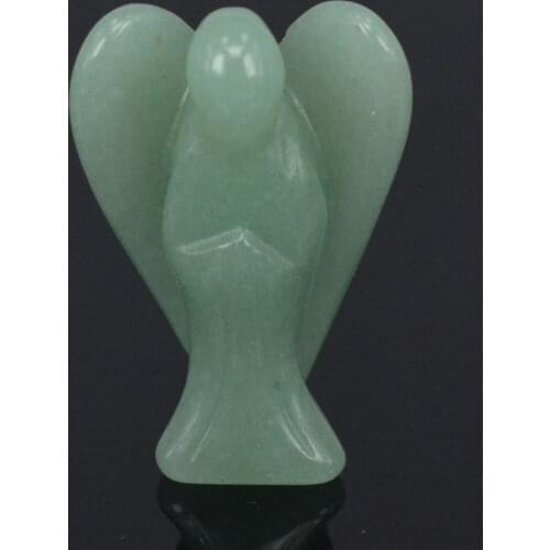 1.5" Natural Stone Green Aventurine Carving Angel Natural Crafts Figurine Chakra Healing Reiki