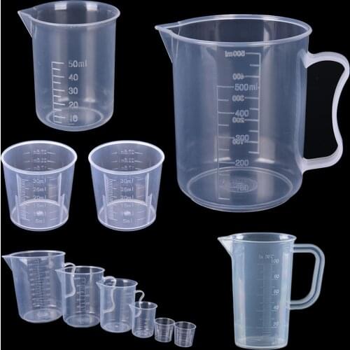 1PC Clear Plastic Graduated Measuring Cup for Baking Beaker Liquid Measure JugCup Container 30ml /50ml /250ml /500ml