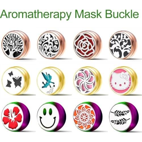 1PC Corlorful 12MM Stainless Steel Brooch Cufflink Essential Oil Diffuser Clip for Face Aromatherapy Locket Magnetic Buckle