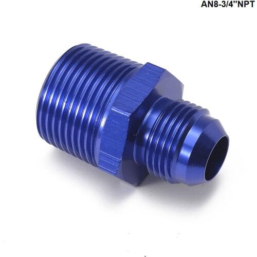 10PCS/LOT Adapter Aluminum Car Fittings For Braided Lines (Hoses) - Fuel/Oil/Gas/Water/Fluid/Air AN8-3/4''NPT
