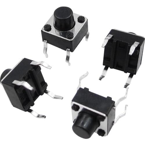 100PCS/Lot 6x6x6MM 4PIN G91 Tactile Tact Push Button Micro Switch Direct Self-Reset DIP 6*6*6mm