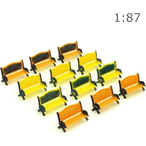 12Pcs Model Train HO Scale 1:87 Platform Park Street Seats Bench Chair