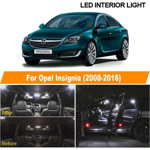 13pcs White Canbus Error Free Car LED Interior Light Kit For 2008-2016 Opel Insignia Map Dome Reading Ceiling Trunk Light