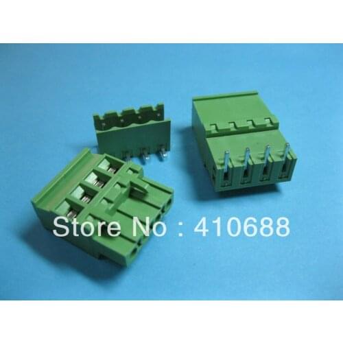20 Pcs 4way/pin Pitch 5.08mm Green Color Screw Terminal Block Connector Pluggable Type Angle 2EDCD-5.08A-2EDCR HOT Sale