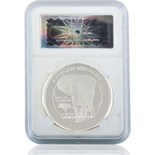 2016 African Wildlife Elephant Commemorative Challenge Silver Coins Collectibles W/ Acrylic Case