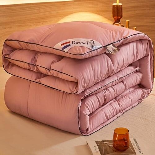2021 New Nordic Comforter Cotton Fabric Duvet Quilted Quilt King Comforter Winter Warm Thick Blanket Solid Color