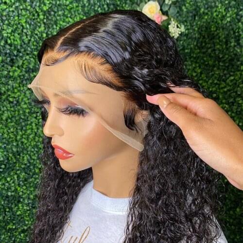 26 Inch Long Kinky Curly Loose Wave 180%Density Long Glueless Lace Front Wig for Black Woman Babyhair Preplucked Heat Resistant