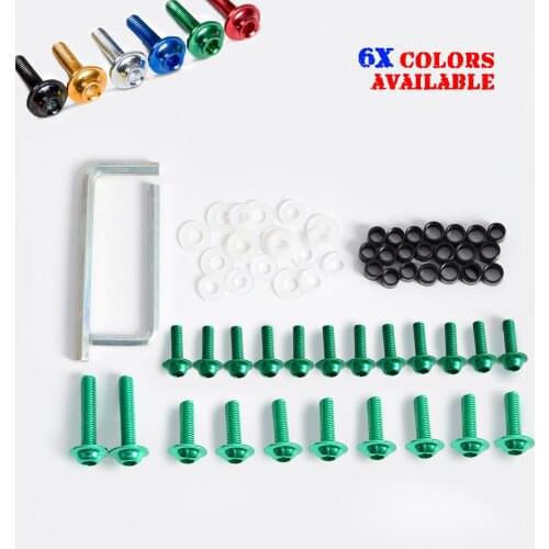 64PCS Motorcycle Fairing Bolts Fastener Clips Screw For Kawasaki Ninja ZX6R 636 ZX6RR 2003-2006 2004 2005 Fairing Bolt Kit Body