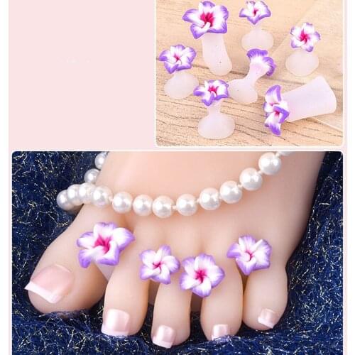 8pcs/kit Trendy Nail Art Finger Toe Separators Spacers Soft Silicone Divider Pedicure Manicure Tool