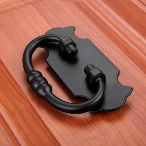 Antique Black Handle 60mm Ring Knob Panel Pull w/screws Kitchen Cabinet Door Drawer Vintage Wardrobe Furniture Fittings Decor