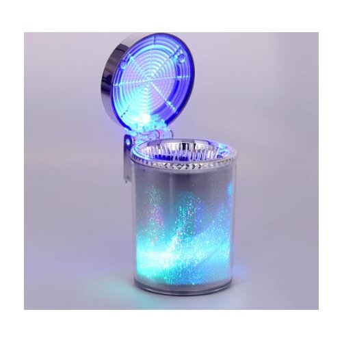 Car Ashtray with LED Light Cigarette Cigar Ash Tray Container Smoke Ash Cylinder Smoke Cup Holder RGB Ambient Light