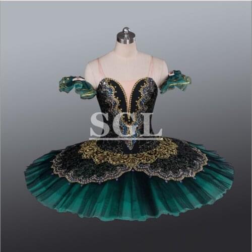 Free Shipping Adult/Child Custom Made Tutu Green Color Classical Ballet Tutu Skirts Ballet Professional Pancake For Sale AT1057D