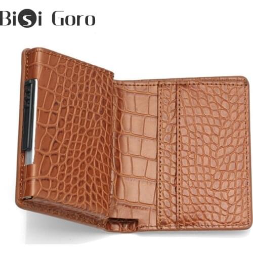 BISI GORO 2020 Unisex Metal Credit Card Holder With RFID Business Aluminum ID Cash Card Wallet Money Purse Smart Wallet 7 Colors