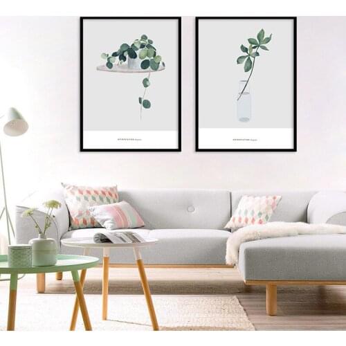 Bonsai Plant Home Decor Nordic Painting Wall Art DIY Poster Print Living Bedroom Background Backdrop Supply Abstract Leaves