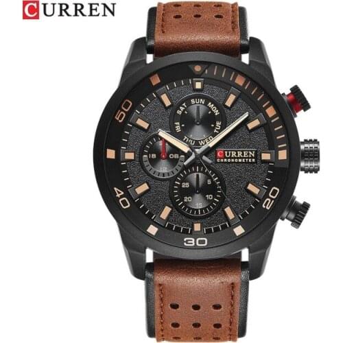 Mens Sports Watch Top Brand Luxury Mens Watch Waterproof Quartz Watches Leather Fashion Casual Wristwatch Mens Big Mens Watch