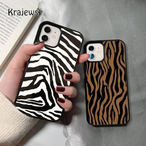 Krajews Zebra Print coque Phone Case for iPhone 12 mini 5 6S 7 8 PLUS X XS XR 11 PRO MAX SE 2020 Back Cover Funda Shell