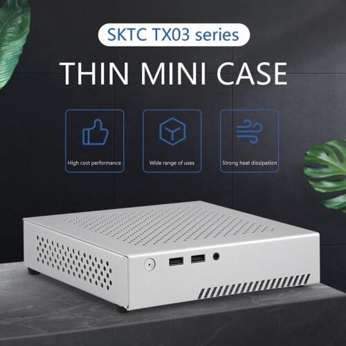 TX03 Mini ITX Case Computer Chassis HTPC Host Case USB2.0 ITX Enclosure Desktop Case