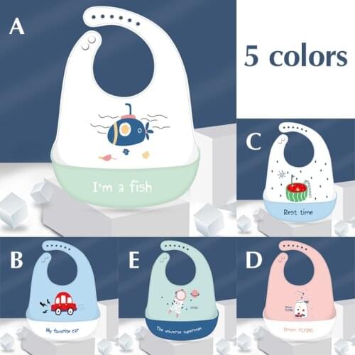 Baby Silicone Bib Baby Meal Waterproof Three-dimensional Meal Pocket Bib Kid Child Saliva Pocket Hot