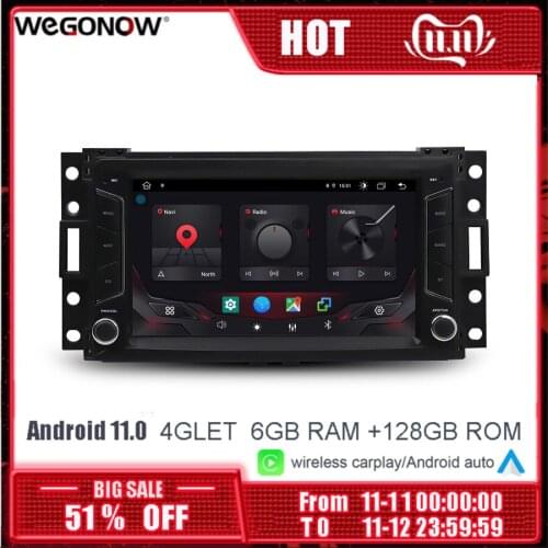 DSP IPS 8 Core 7''Android 10.0 4GB 128GB Car Player GPS navigation Map WIFI Radio BT 4G LET For Buick GL8 Hummer H3 2006 - 2012