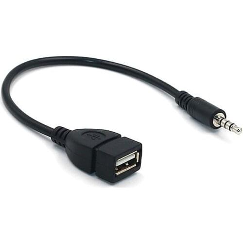3.5mm Audio AUX Jack to USB Type A Female MP3 Converter Adapter Cable Car Audio U Disk Connection For GPS CD DVD MP3