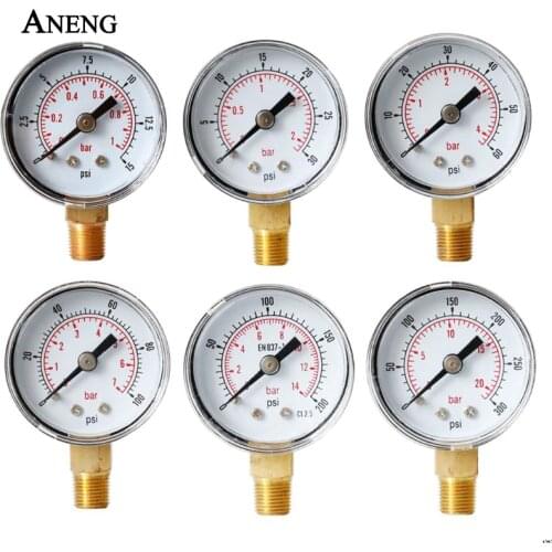 Accuracy Class 2.5% Pressure Gauge 40mm DIAL PRESSURE 1/8" BSPT Vertical 15,30,60.100,160 200, 300 PSI & Bar