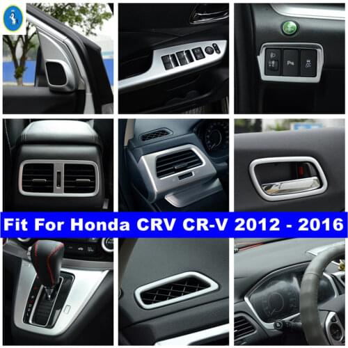 Yimaautotrims Fit For Honda CRV CR-V 2013 - 2016 ABS Car Door Handle Holder Window Lift Switch Decoration Strip Cover Trim 4 Pcs