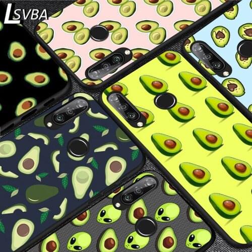 Cute Fruit Avocado For Huawei Y5 6 7 8 9 Y5P Y6S Y6P Y7P Y7A Y8P Y8S Y9A Y9S 2018 2019 2020 Pro Prime Black Soft Phone Case