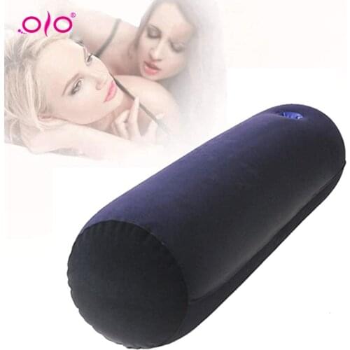 OLO Inflatable Flocking Couple Sex Body Position Pillow Cylindrical Cushion Pump Washable Sex toy PVC Flocking