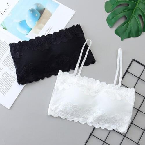Teenage Girls Underwear White Black Lace Training Bras Tube Top Summer Breathable Underwear Childrens Teenage Girls Clothing