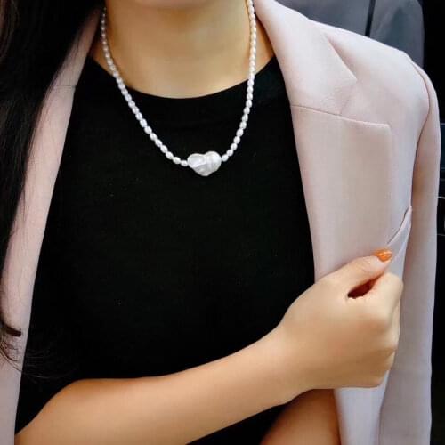 Handmade Fresh Water Baroque Pearls Necklace Enthic Pendant for Women Engagement Wedding Party Gifts Jewelry