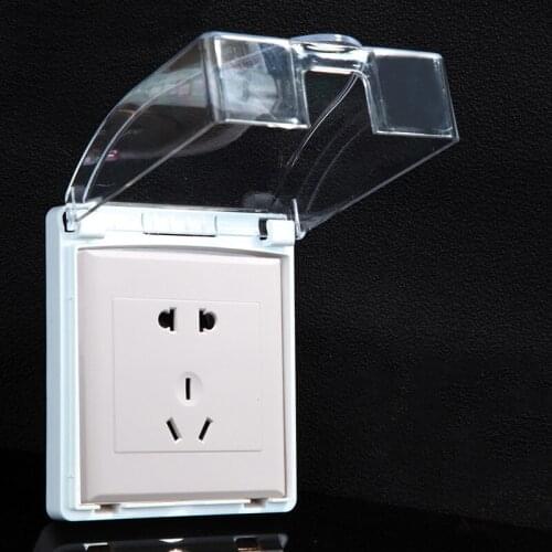 Plastic Switch Waterproof Cover Box Wall Light Socket Doorbell Flip Cap Cover for Home EF