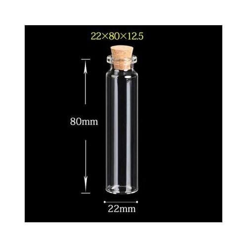 100pcs 22*80mm 20ml clear empty glass vial pendats glass bottles with cork jar diy jewelry finding Gift mini perfumes oil sets