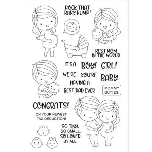 11x16 Boy touches girl belly TBig ice cream ransparent Clear Stamps Silicone Seals for DIY scrapbooking photo album Card Making