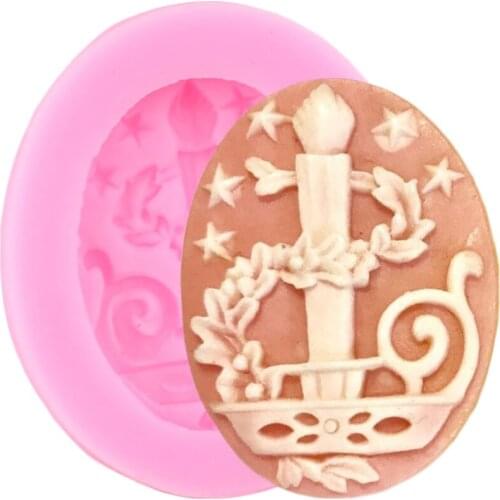 Christmas Candle Silicone Molds Cupcake Topper Fondant Cake Decorating Tools Cookie Candy Resin Clay Chocolate Gumpaste Moulds