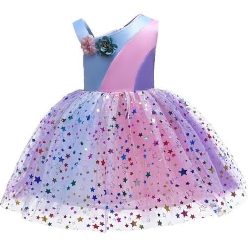 Blingbling Girls Ball Gown Dress for Birthday Party Spring Girls Dresses for Dancing Children Clothes Kids Costumes Dress New