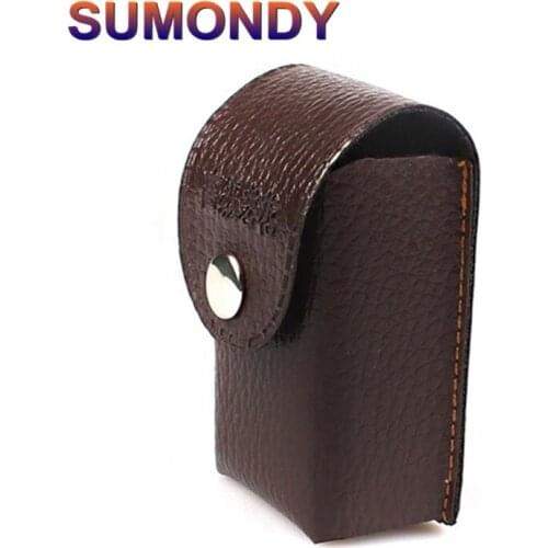 SUMONDY Brand Coffee Portable Snap Fastener Eyewear Case Artificial Leather Square Box For Foldable Reading Glasses G105