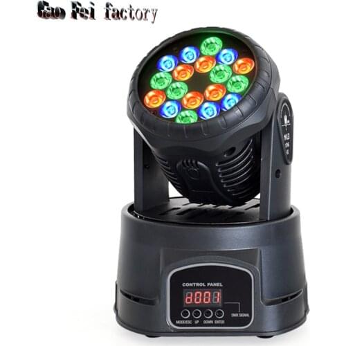 Mini Wash Led Spotlight 18X3W Moving Head Lights With RGBW Mobile Lamp By Dmx 512 Control For Led Disco Party Lights