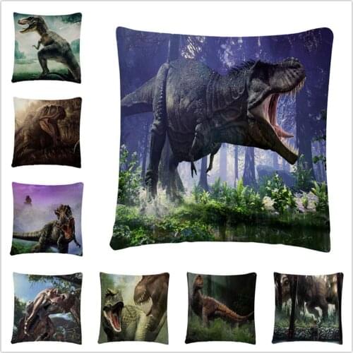 Ferocious ancient dinosaur pattern Linen Cushion Cover Pillow Case for Home Sofa Car Decor Pillowcase 45X45cm