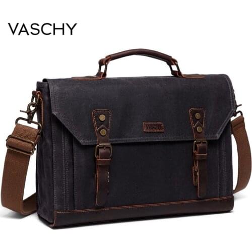 VASCHY Men's Leather Briefcases