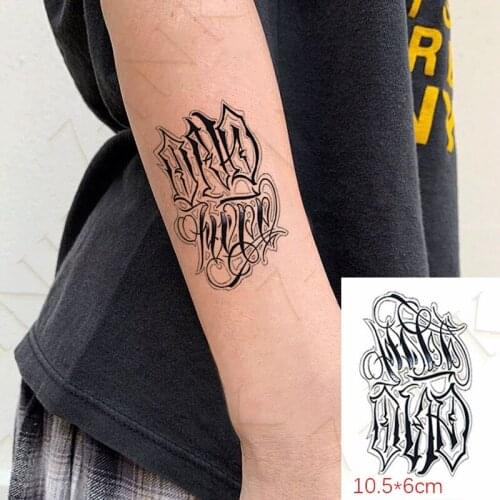 Waterproof Temporary Tattoo Sticker Tricks English Font Swallow Flash Tatoo Fake Tatto Arm Leg Wrist Foot Hand For Men Women