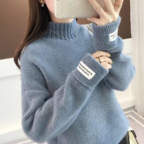 Women Sweater Ladies Turtleneck Female Korean Knitted Jumper Long Sleeve Casual Knit Pullover Tops