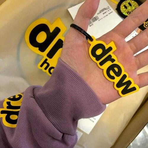 12 PCE/LOT DREW Original Keychain Silica Gel Keychains Decorations Justin Bieber Key Ring Trend plaything Wholesale