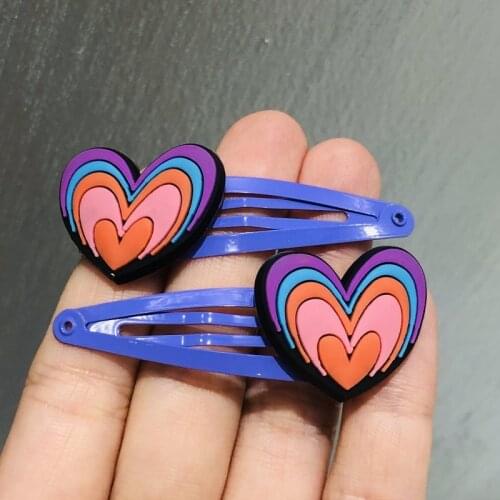 2Pcs/set Cute Heart-shaped Children Hair clip Girls Sweet Hair Ornament Hairpins Barrette Headband Hair Accessories