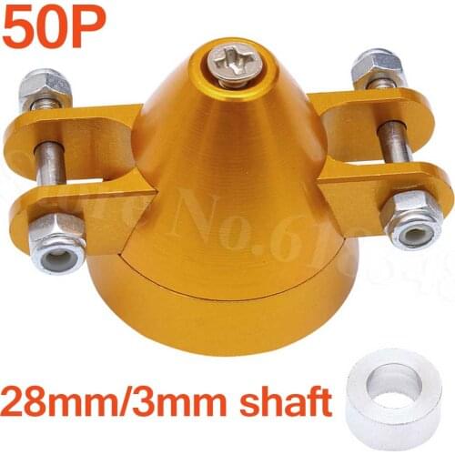 50pcs /Lot 1.1inch 28mm Alloy Folding Prop Spinner 3.0mm Shaft With Adaptor 5mm RC Plane Parts Replacement