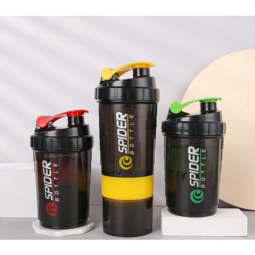 500ml Portable Protein Powder Shaker Bottle High Capacity Drinking Container with Powder Case Plastic Blender Sports Water Cup