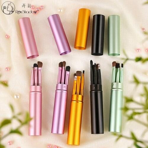 5pcs Travel Portable Mini Eye Makeup Brushes Set Eyeshadow Eyeliner Eyebrow Lip Make Up Brush Kit Cosmetic Tool